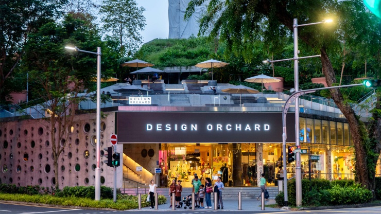 夜幕下的設計·烏節 (Design Orchard) 外觀。